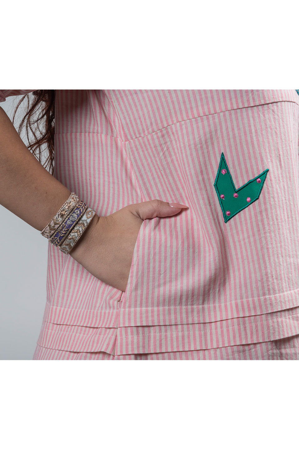 Phoebe - Pink Handwoven Cotton Dress