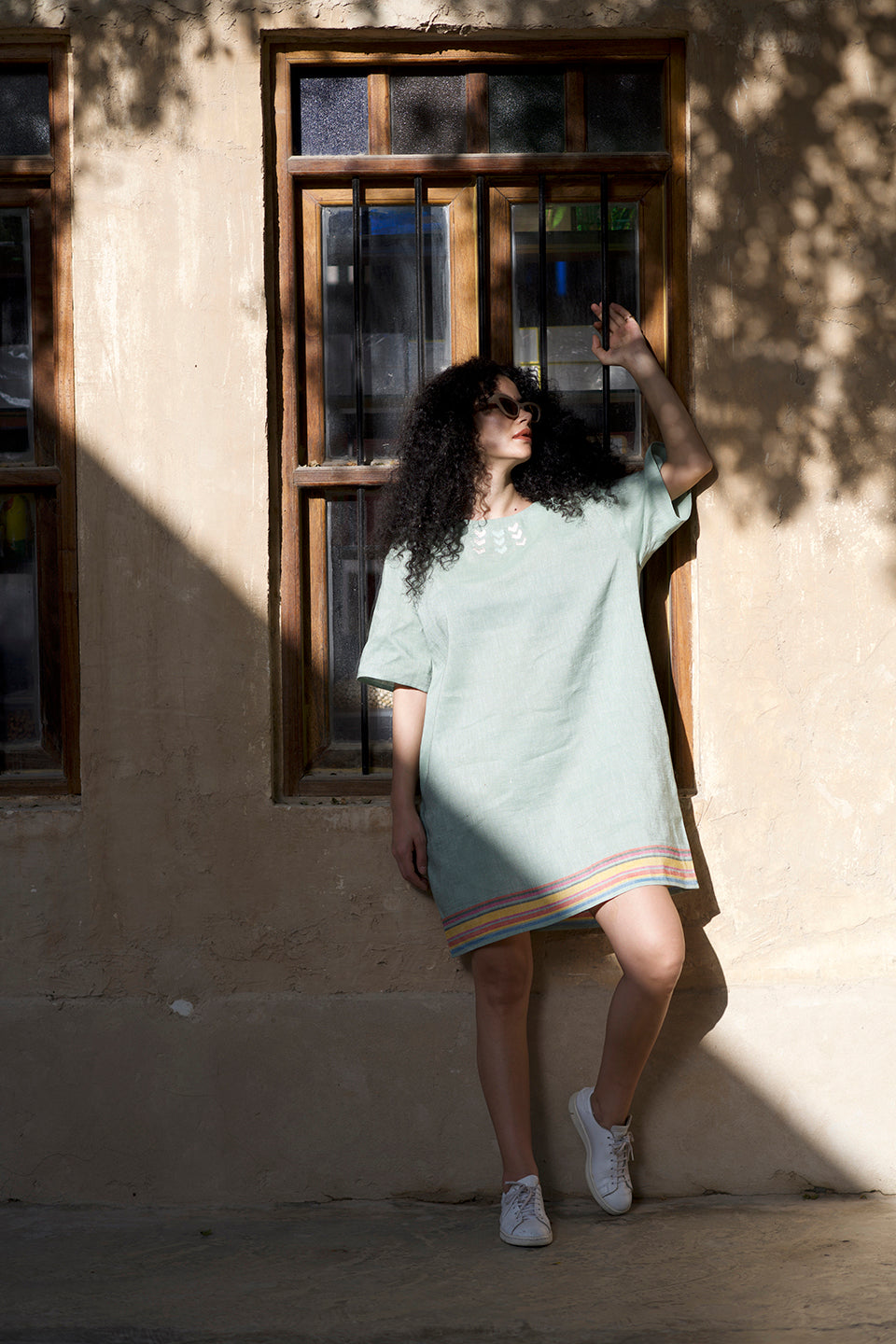 Rewa - Duck Handwoven Cotton Linen Dress