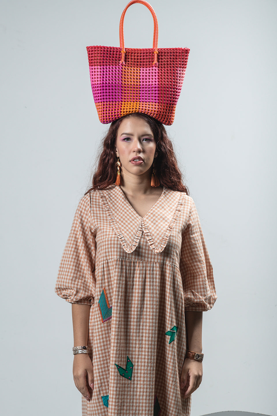 Twila - Orange Handwoven Cotton Dress