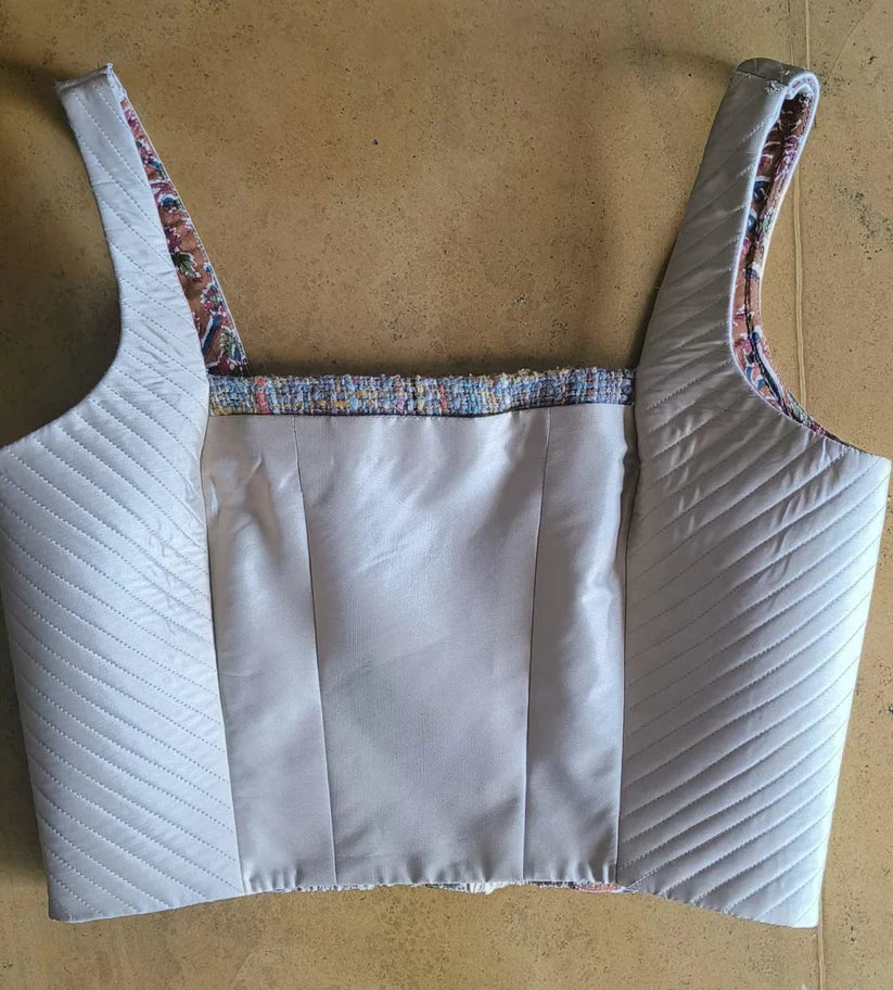 Beige Gold Silk Bustier