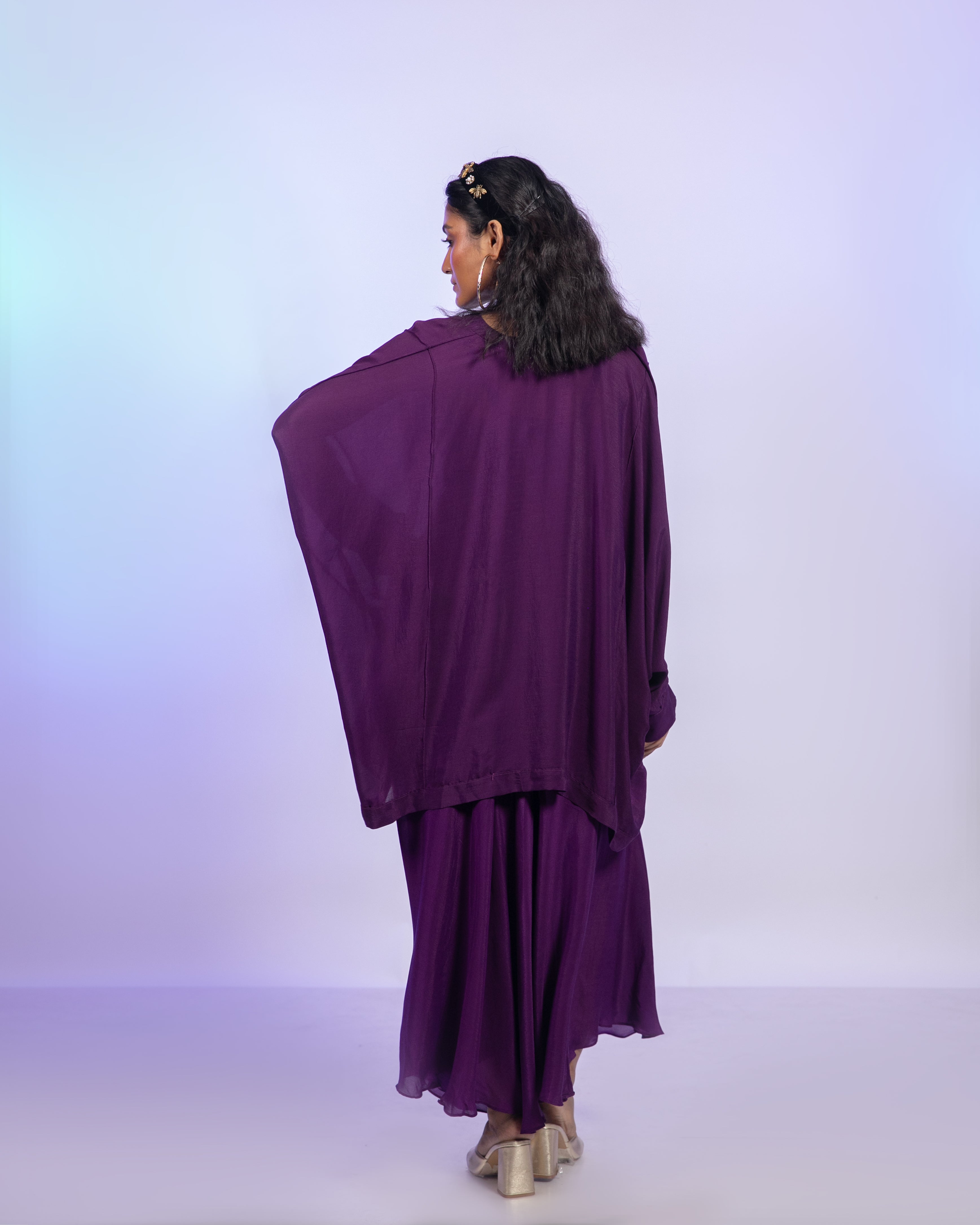Purple Crepe Co-Ord Set